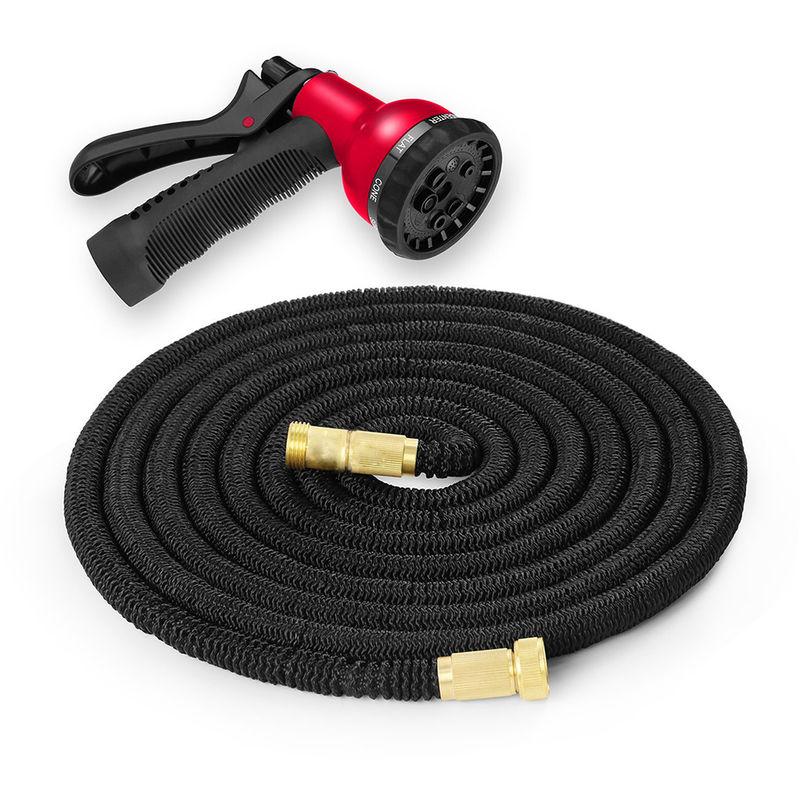 Lung 37.5 Mt. - Tubo Flessibile per Giardino Espandibile con Pistola e 8 Ugelli - TRUESHOPPING