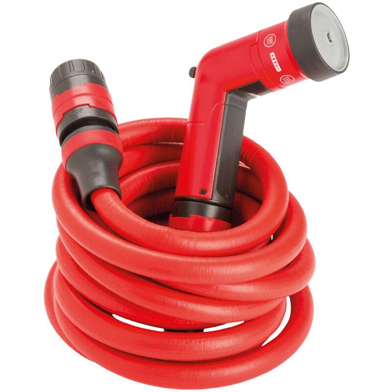 Fitt - yoyo up 10 m, Tubo Acqua da Giardino Estensibile per Irrigazione con Pistola Multigetto e Gancio per Recinzioni, Rosso