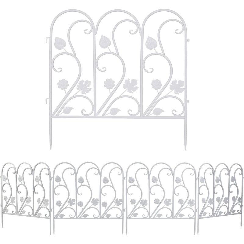 5 Pannelli Recinzione da Giardino Metallo Ferro Modulari Steccato Recinzione per aiule Anti-cane Decorazioni Bordura Cortili Bianco ciascuno 5 Pannelli Recinzione da Giardino Metallo Ferro Modulari Steccato Recinzione per aiule Anti-cane Decorazioni Bordura Cortili Bianco ciascuno