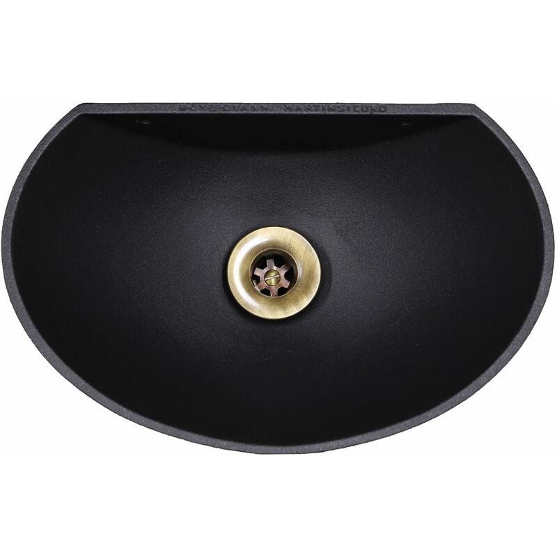 Fonderia Bongiovanni - Vasca alluminio mod.600 con piletta in ottone per casa giardino balcone : Ottone Brunito