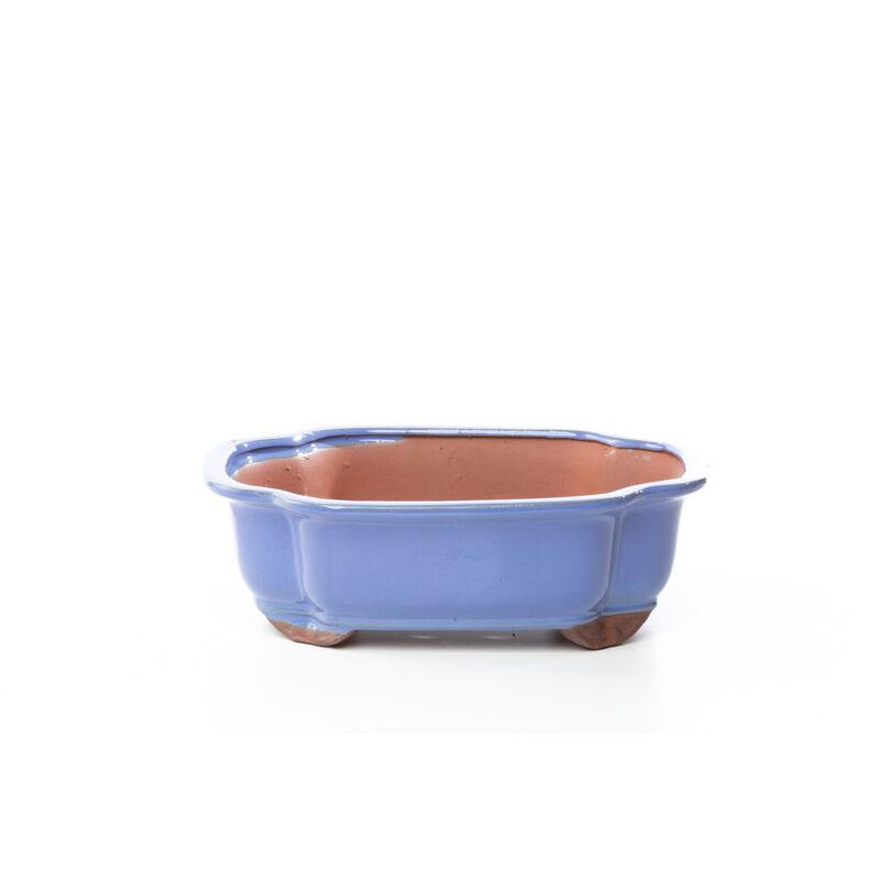 Pollice Verde - Vaso bonsai smaltato rettangolare cm. 25 Azzurro - Azzurro