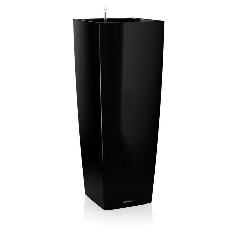 Vaso da interno e esterno cubico Premium Alto 40 cm - Nero Lucido - Nero Lucido