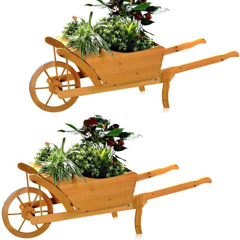 Vaso di legno 2XGarten pianta Carrello fiore carrello vaso di fiori