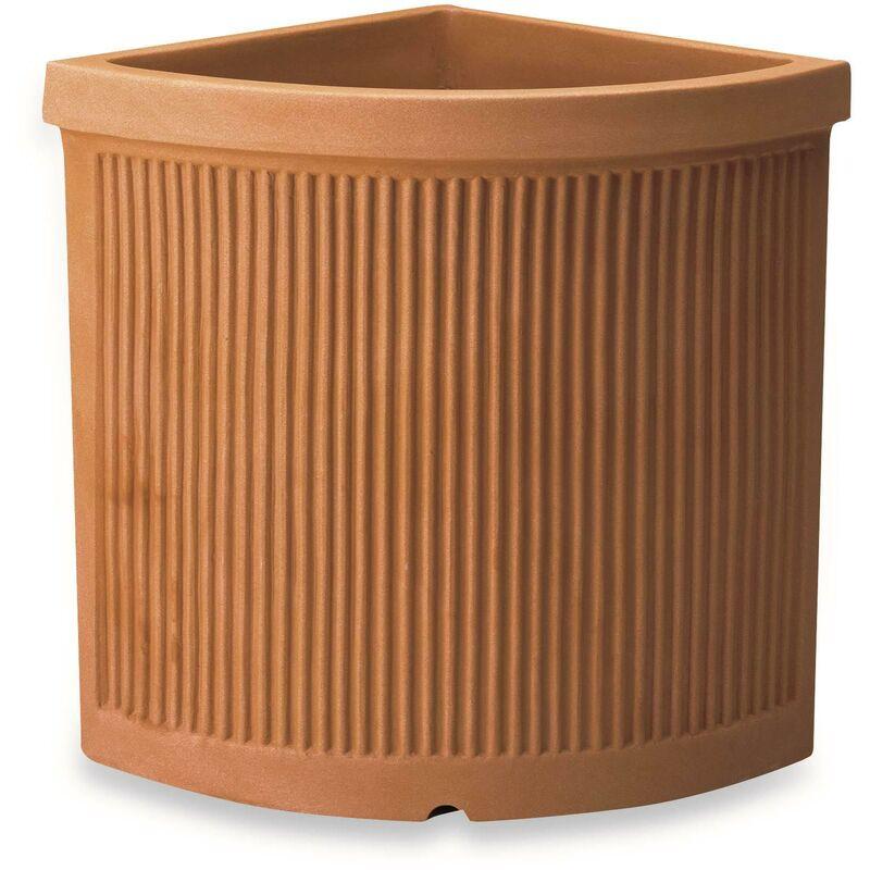 Vaso Resina Angolare Millerighe cm. 44 Anticato