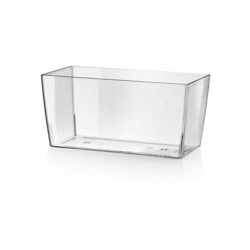 Vaso rettangolare 'Coimbra Colour' da esterno e giardino per fiori e piante. -25 cm / Trasparente