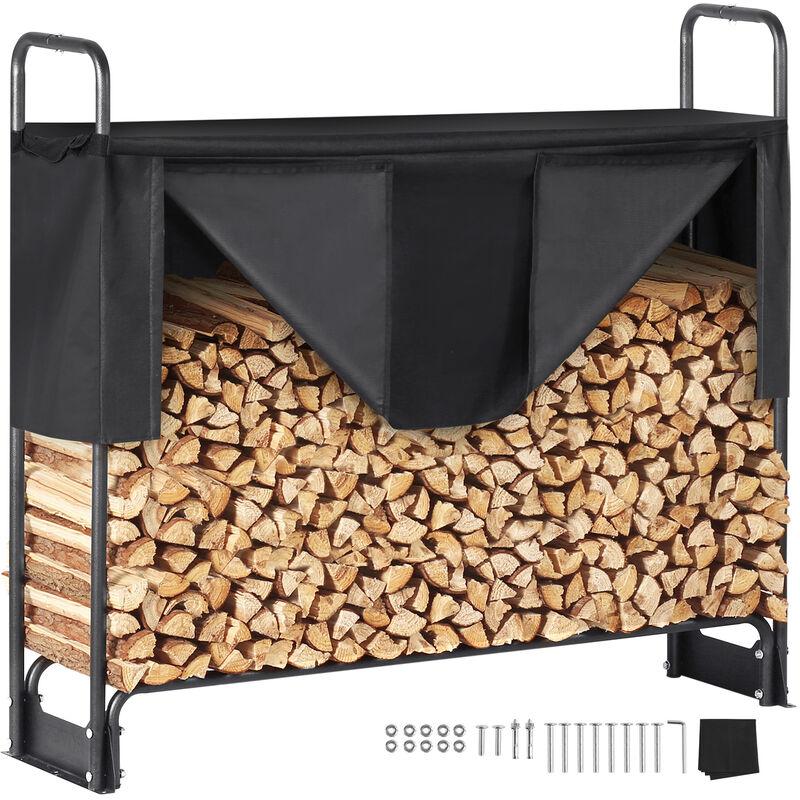 Vevor Portalegna da Esterno per Legna da Ardere 132x36x117 cm con Copertura impermeabile 600D Oxford Legnaia Portalegna da Esterno per Camino