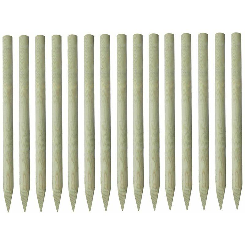 vidaXL Pali Recinzione Appuntiti 15 pz in Pino Impregnato 4x150 cm - Marrone vidaXL Pali Recinzione Appuntiti 15 pz in Pino Impregnato 4x150 cm - Marrone