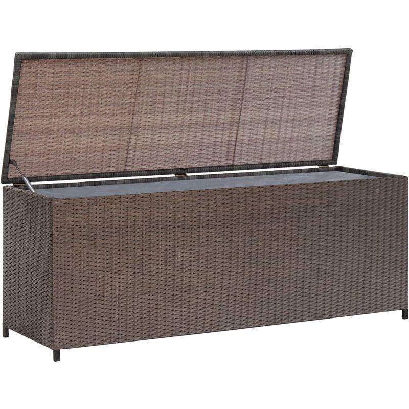 Baule da Giardino Marrone 120x50x60 cm in Polyrattan - Marrone - Vidaxl