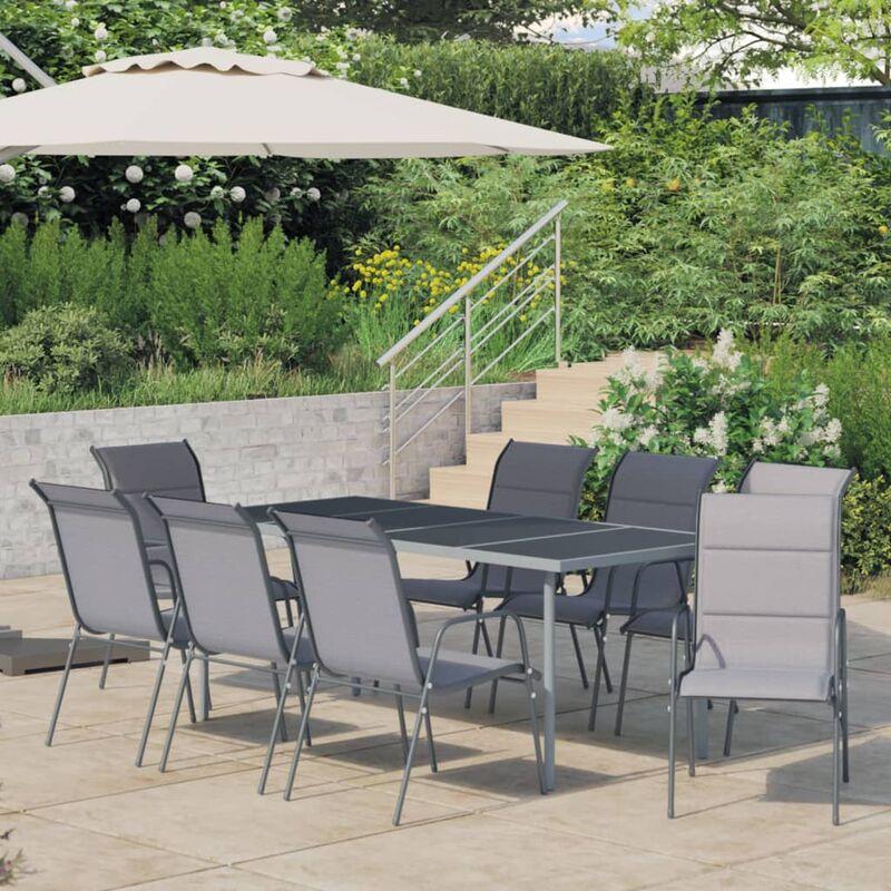 Vidaxl - Set da Pranzo per Giardino 9 pz in Acciaio Antracite - Antracite Vidaxl - Set da Pranzo per Giardino 9 pz in Acciaio Antracite - Antracite
