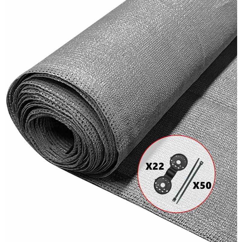 Rete Ombreggiante 1×10m, Telo Frangivista Recinzione Giardino hdpe, Grigio - Vounot