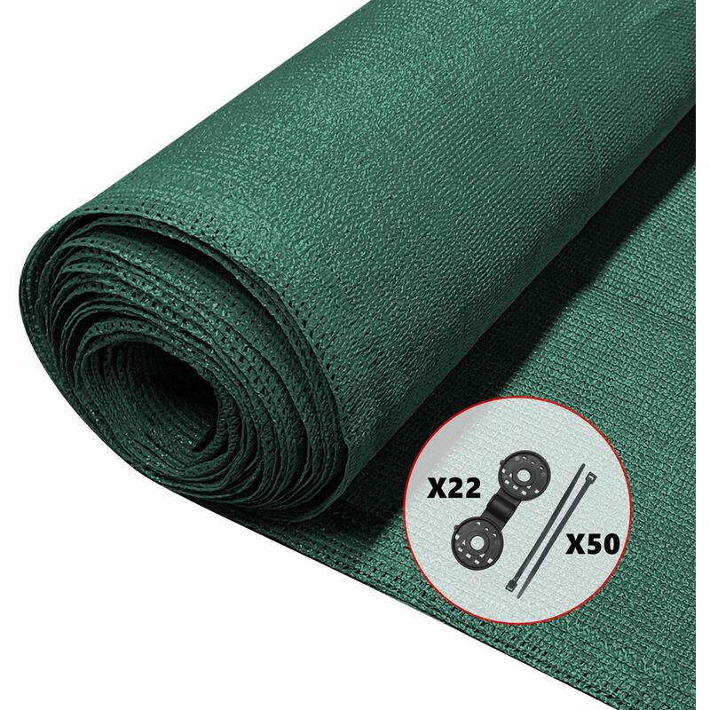 Rete Ombreggiante 1.8×10m, Telo Frangivista Recinzione Giardino hdpe, Verde - Vounot