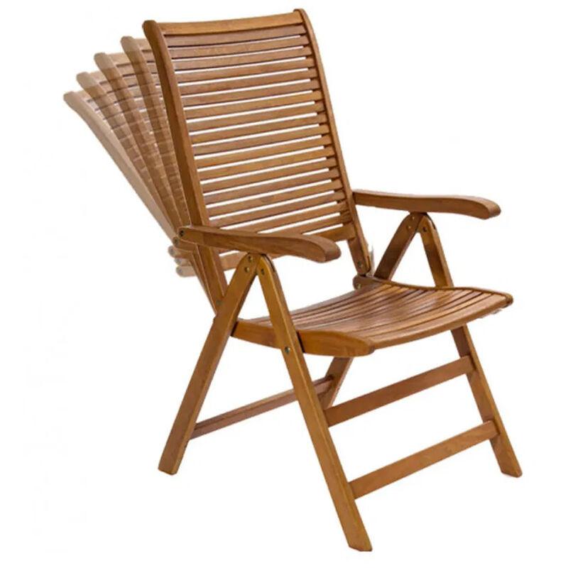 Poltrona pieghevole 58x64x106h con solida struttura in legno a 5 posizioni - CERAMICSTORE