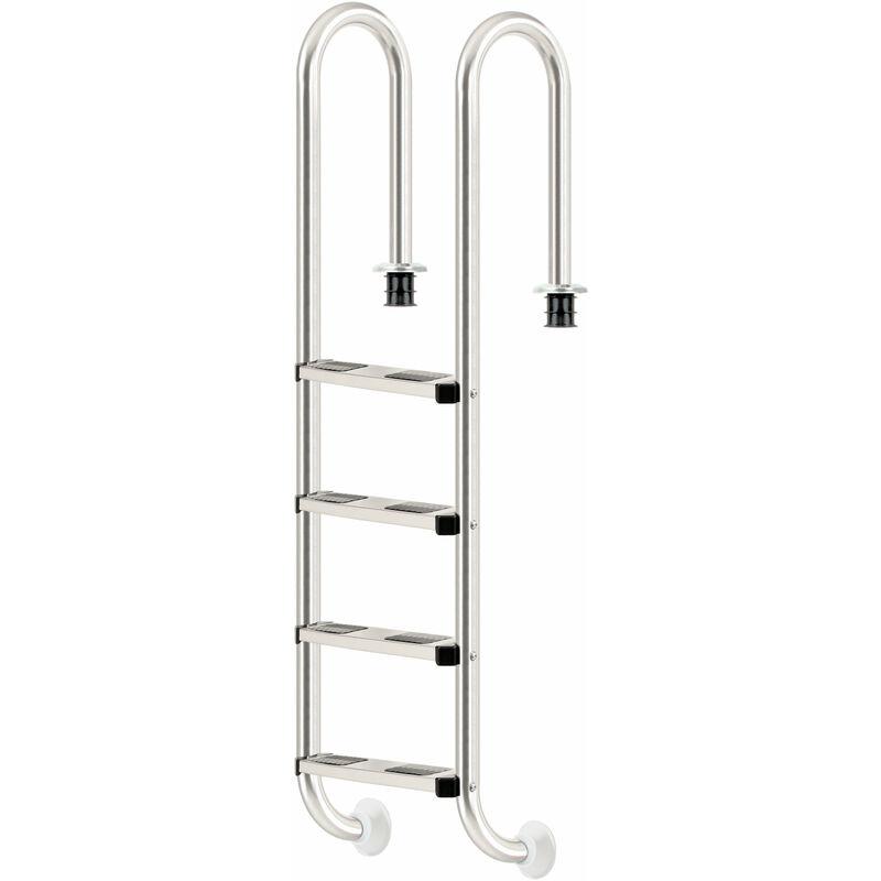 Zelsius Scala per piscina in acciaio inox con 4 gradini 50,2 x 36,5 x 183 cm