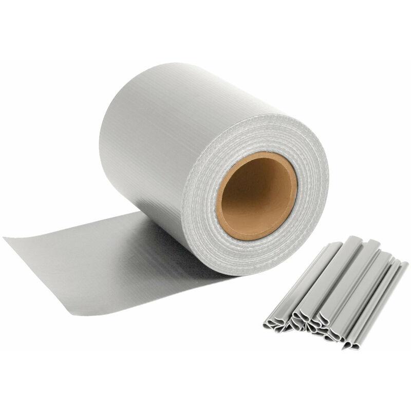 Striscia privacy per rete a doppia barra, 70 m x 19 cm, grigio - Zelsius