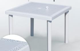 12 Tavoli bar Polyrattan quadrati 90x90 Grand Soleil Gruvyer stock | Bianco