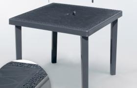 12 Tavoli bar Polyrattan quadrati 90x90 Grand Soleil Gruvyer stock | Nero
