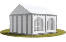 Tendapro.it - 3x4 m ignifugoTendone per feste PREMIUM PVC grigio-bianco 100% impermeabile Gazebo da giardino Tendone da esterno Tenda party