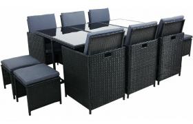 Mobili da Giardino in Rattan Sintetico Set di 11 Sedie - Arebos