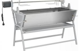 Hommoo - Barbecue Girarrosto in Ferro ed Acciaio Inossidabile VD24055