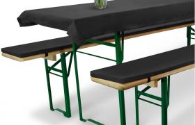 Set birreria: 1 tovaglia &amp; 2 Cuscini per panche Comfort XS - per sagre ristorazione ricevimenti Catering Antracite, Ø70x220 cm - Beautissu