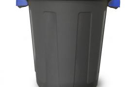 Bidone Dusty 25 litri con maniglie - Grigio con coperchio blu - Mobil Plastic