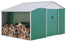Habitat Et Jardin - Capanno da giardino in metallo Rosas 10.85 m con riparo legna
