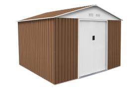 Gardiun - Casetta Metallica Bristol 7,74 m² Esterni 241x321x205 cm Acciao Zincato Marrone