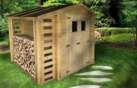 Losa Legnami - Casetta in legno con legnaia 256x200