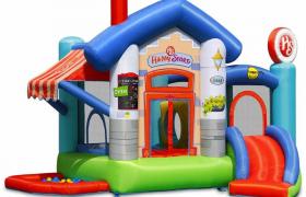 Bricoshop24 - Castello Gonfiabile con Scivolo per bambini Happy Store Saltarello Vasca Palline