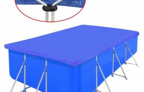 Copertura per piscina rettangolare in PE 90 g/mq 400 x 207 cm VD29237 - HOMMOO