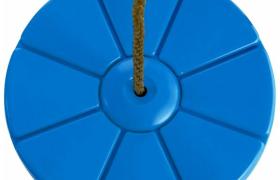 Seggiolino a disco per altalena in plastica con corde per arrampicata -Blu