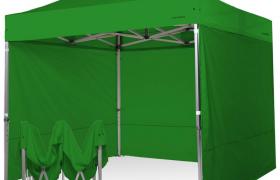 Gazebo 3x3 ultraresistente pieghevole in alluminio con laterali. - VERDE - RAY BOT