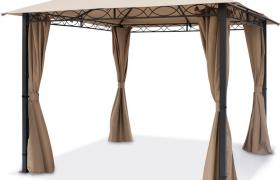 Gazebo da Giardino ca. 3x3 m - PREMIUM 100% impermeabile - con 4 teli laterali - ca. 220g/m² telo del tetto color ocra - TENDAPRO.IT