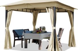 Tendapro.it - Gazebo da Giardino ca. 3x4 m con Telo Impermeabile da ca. 180g/m² crema