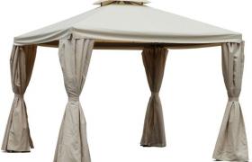 Gazebo Da Giardino 3x3m In Alluminio Dallas Lujo Beige - Adami