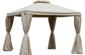 Gazebo Da Giardino 3x4m In Alluminio Dallas Lujo Beige - Adami