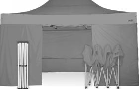 Gazebo Pieghevole 3x4,5 Ray Bot con laterali - grigio - grigio
