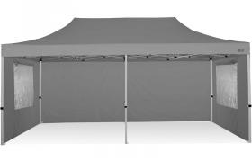 Gazebo Pieghevole 3x6 Ray Bot con laterali finestrati - grigio - grigio