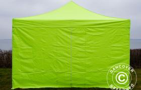 Gazebo pieghevole Gazebo rapido FleXtents PRO 4x4m Giallo Fluo/verde, inclusi 4 fianchi - DANCOVER