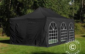 Gazebo pieghevole Gazebo rapido FleXtents Steel 4x6m Nero, incl. 4 fianchi - DANCOVER