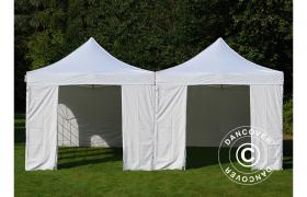 Gazebo pieghevole Gazebo rapido FleXtents Steel 6x6m Bianco, incl. 8 pareti laterali - DANCOVER