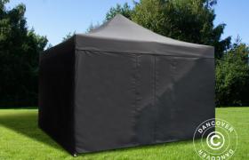 Gazebo pieghevole Gazebo rapido FleXtents Xtreme 60 4x4m Nero, inclusi 4 fianchi - DANCOVER