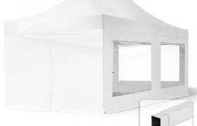 Tendapro.it - Gazebo Pieghevole Giardino 3x6m - 4 laterali (finestre panoramiche) Telo PES300 Poliestere 100% Impermeabile Padiglione Mercati Sagre