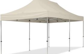 Tendapro.it - Gazebo Pieghevole Giardino 3x6m Alluminio Telo Poliestere PVC 100% Impermeabile Padiglione Mercati Sagre crema