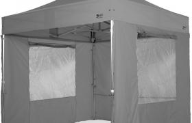 Gazebo rapido 3x3 grigio in alluminio rinforzato con finestre laterali pvc 350g metro. Gazebo pieghevole - grigio - grigio