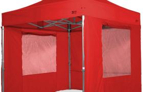 Gazebo rapido 3x3 rosso in alluminio rinforzato con finestre laterali pvc 350g metro. Gazebo pieghevole - rosso - rosso