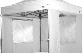 Gazebo rapido 3x3 bianco in alluminio rinforzato con finestre laterali PVC 350g metro. Gazebo pieghevole - BIANCO - BIANCO