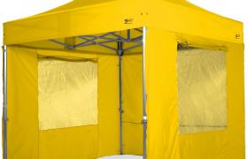 Gazebo rapido 3x3 giallo in alluminio rinforzato con finestre laterali pvc 350g metro. Gazebo pieghevole - giallo - giallo