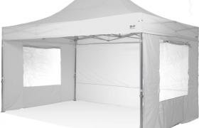 Ray Bot - Gazebo rapido 3x4,5 in alluminio rinforzato con finestre laterali PVC 350g metro. Gazebo pieghevole - BIANCO