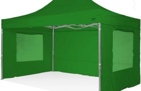 Ray Bot - Gazebo rapido 3x4,5 in alluminio rinforzato con finestre laterali PVC 350g metro. Gazebo pieghevole - VERDE